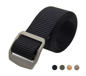 Cinturón tejido militar de nailon ligero negro personalizado